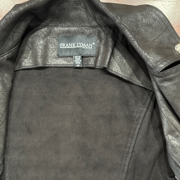 Frank Lyman Black Leatherette Jacket - Picture 10 of 12